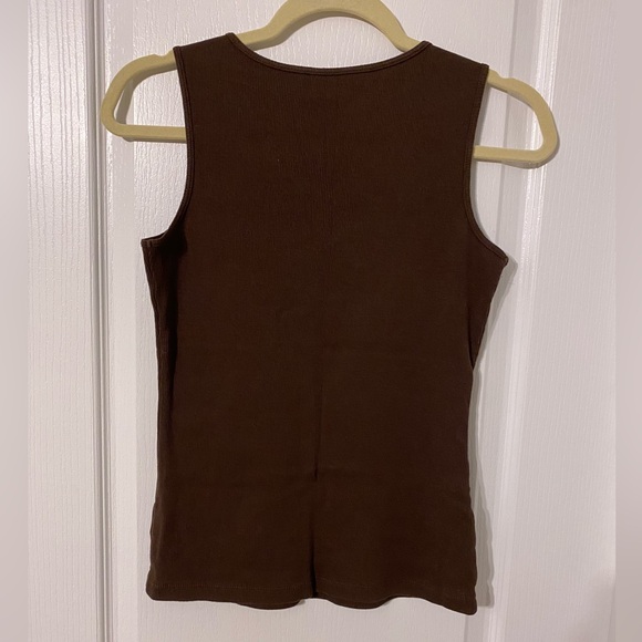 Kim Rogers Brown Ribbed Knit Tank Top, Small, EUC - Picture 2 of 3